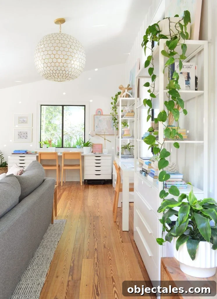 Bright Living Room With High Ceilings Painted Sherwin Williams Pure White