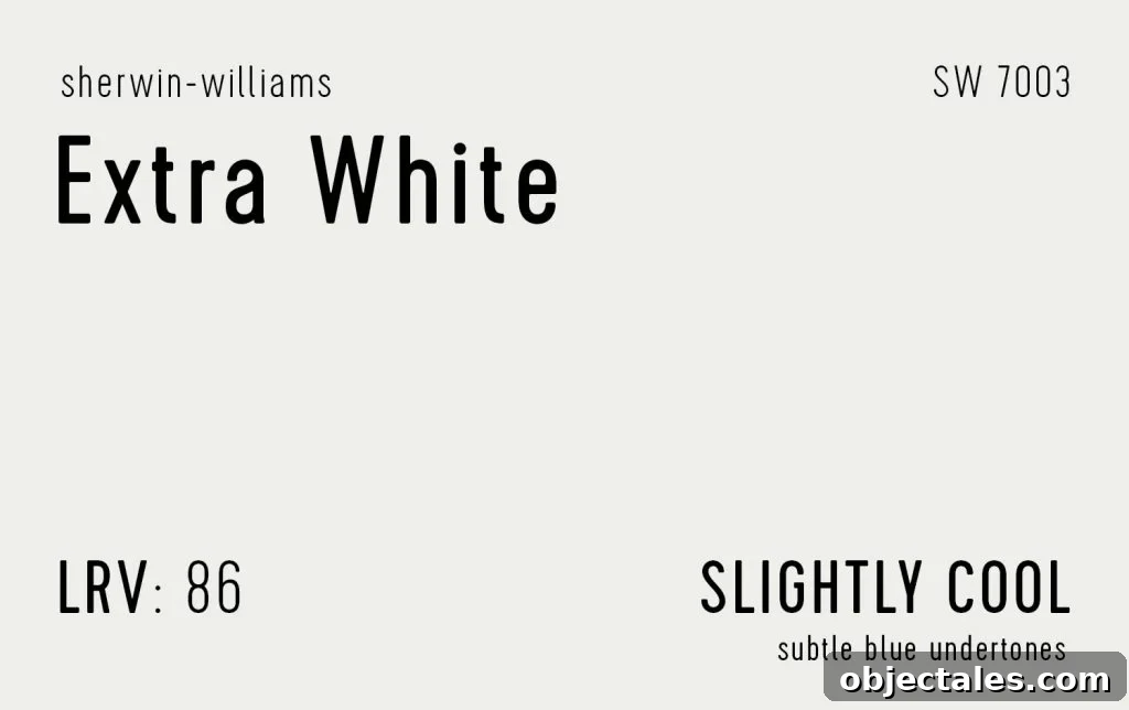 Sherwin Williams Extra White Swatch With Paint Info LRV Undertone