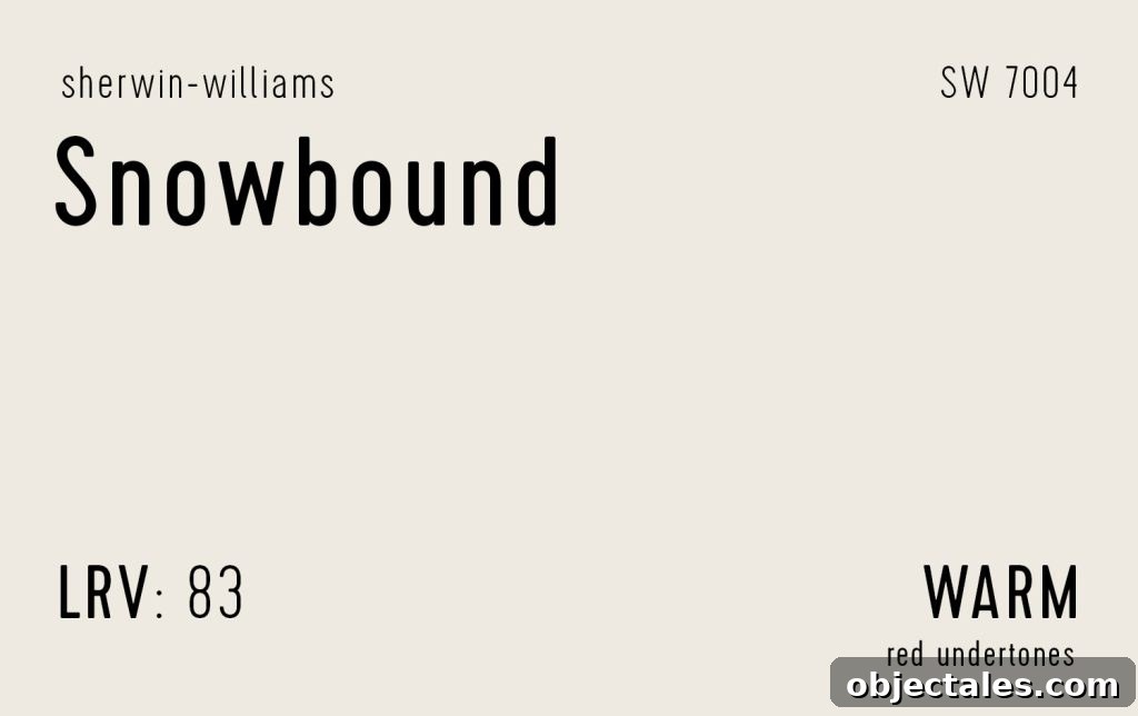 Sherwin Williams Snowbound Swatch With Paint Info LRV Undertone