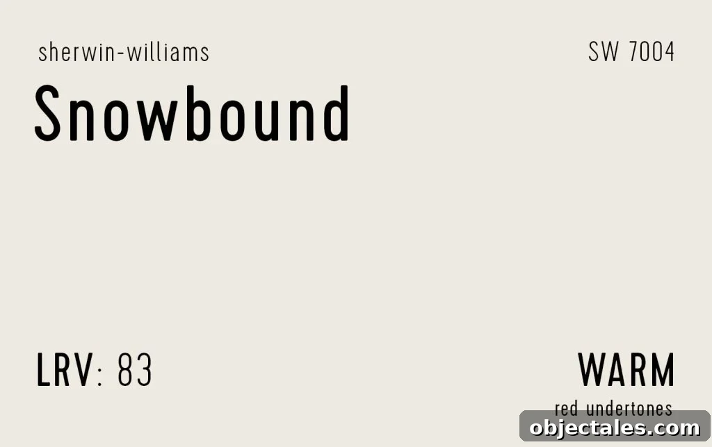 Sherwin Williams Snowbound Swatch With Paint Info LRV Undertone