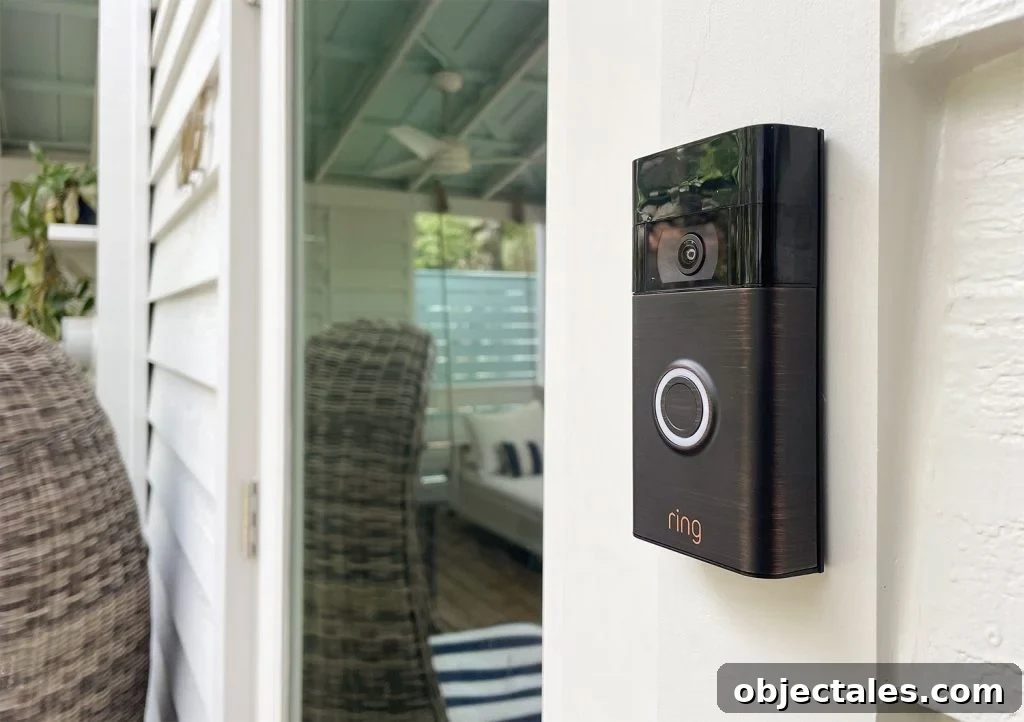 Ring Doorbell Installation: 5-Step Guide 2 Ring Video Doorbell Venetian Bronze On White House