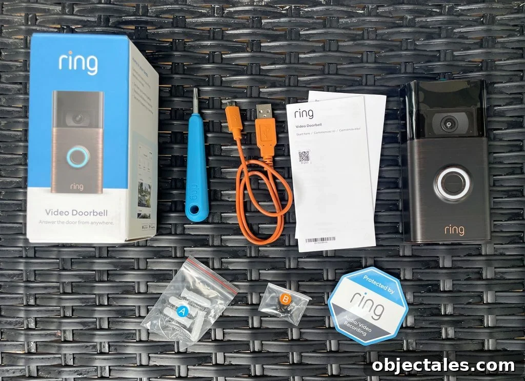 Ring Doorbell Installation: 5-Step Guide 3 Ring Video Doorbell Box Contents Including Screwdriver Charging Cord Screws