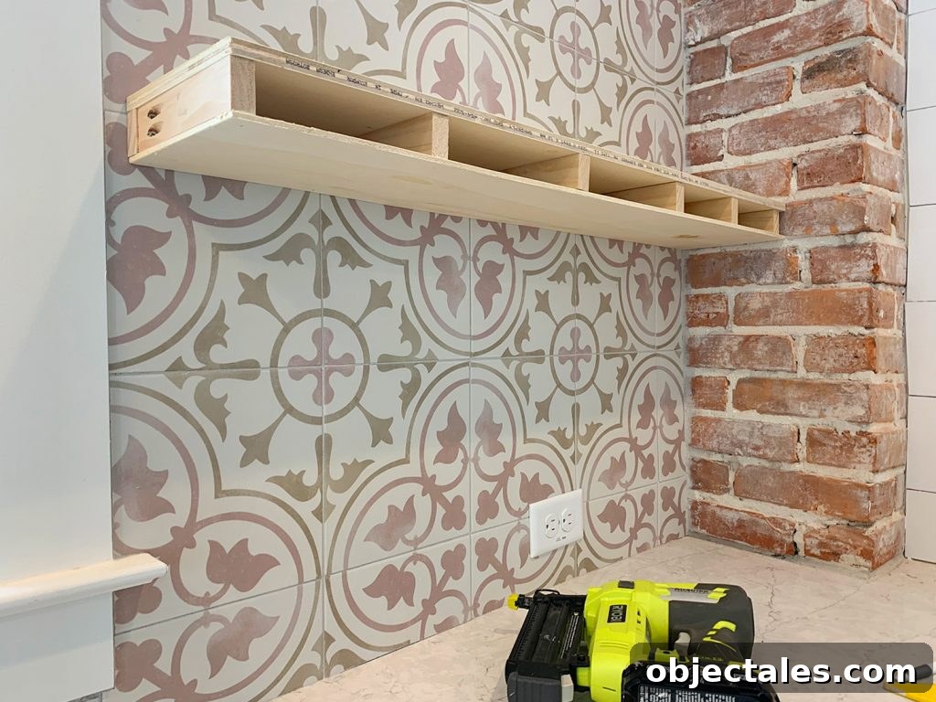 How to Build Floating Kitchen Shelves 11 View Of Floating Kitchen Shelf With Plywood Top and Bottom Attached