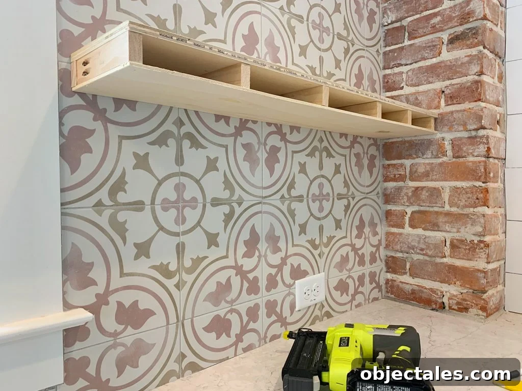 How to Build Floating Kitchen Shelves 4 View Of Floating Kitchen Shelf With Plywood Top and Bottom Attached