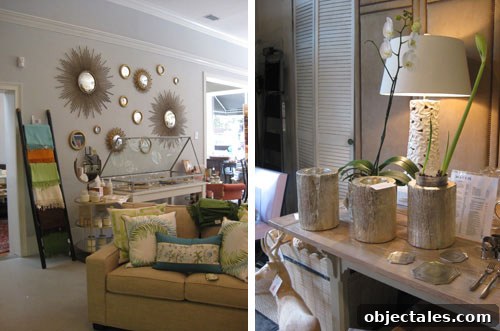 gold-tree-trunk-planters-sunburst-mirrors-savannah-one-fish-two-fish