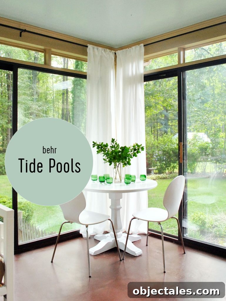 Sunroom With Haint Blue Ceiling Behr Tide Pools
