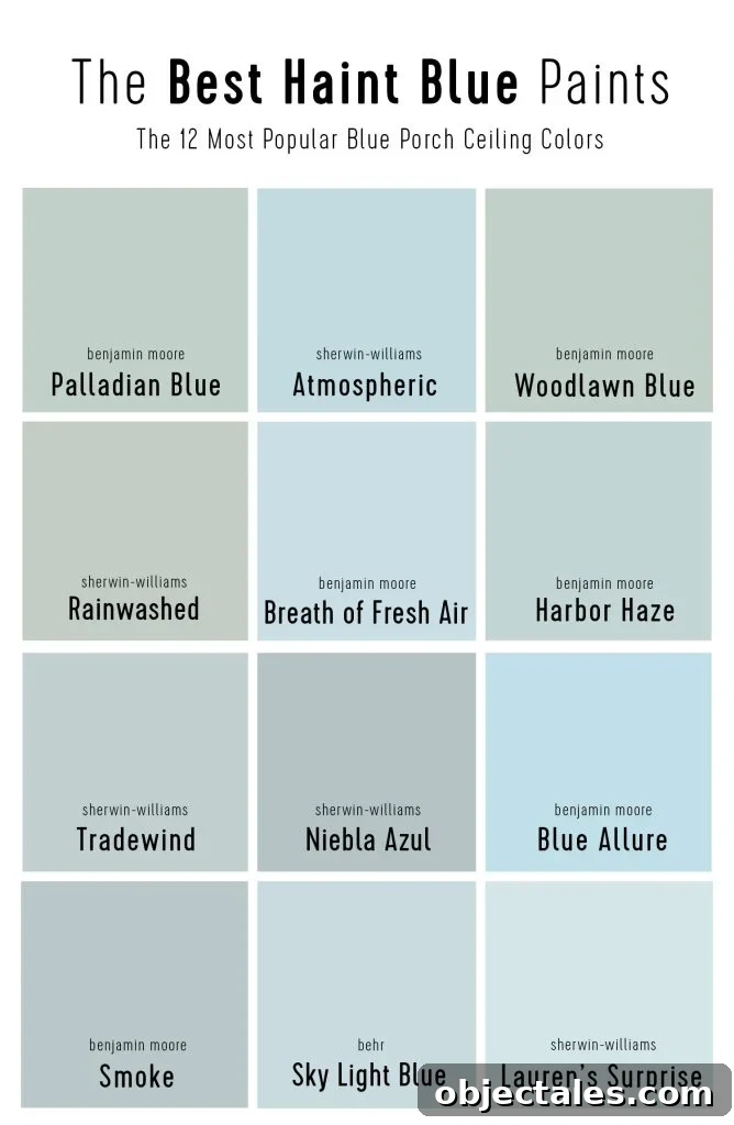 Best Haint Blue Porch Colors by Sherwin Williams Benjamin Moore Behr
