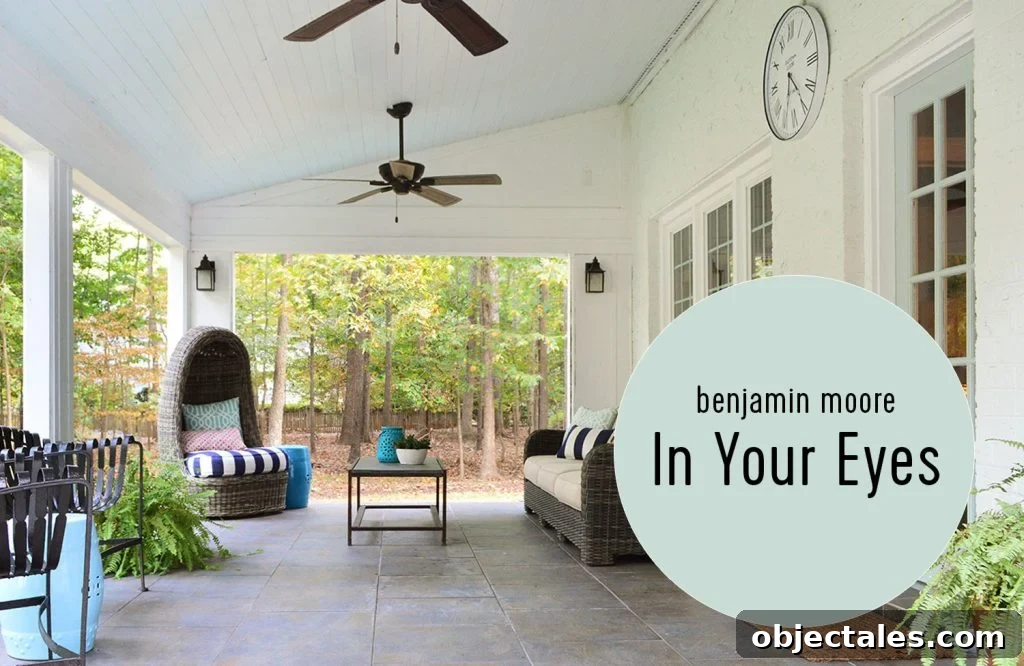 Haint Blue Ceiling In Covered Porch Benjamin Moore In your Eyes