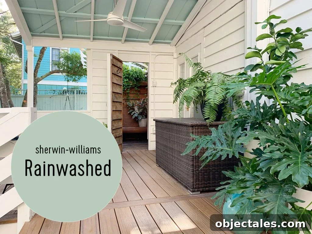 Haint Blue Ceiling On Covered Porch Sherwin Williams Rainwashed