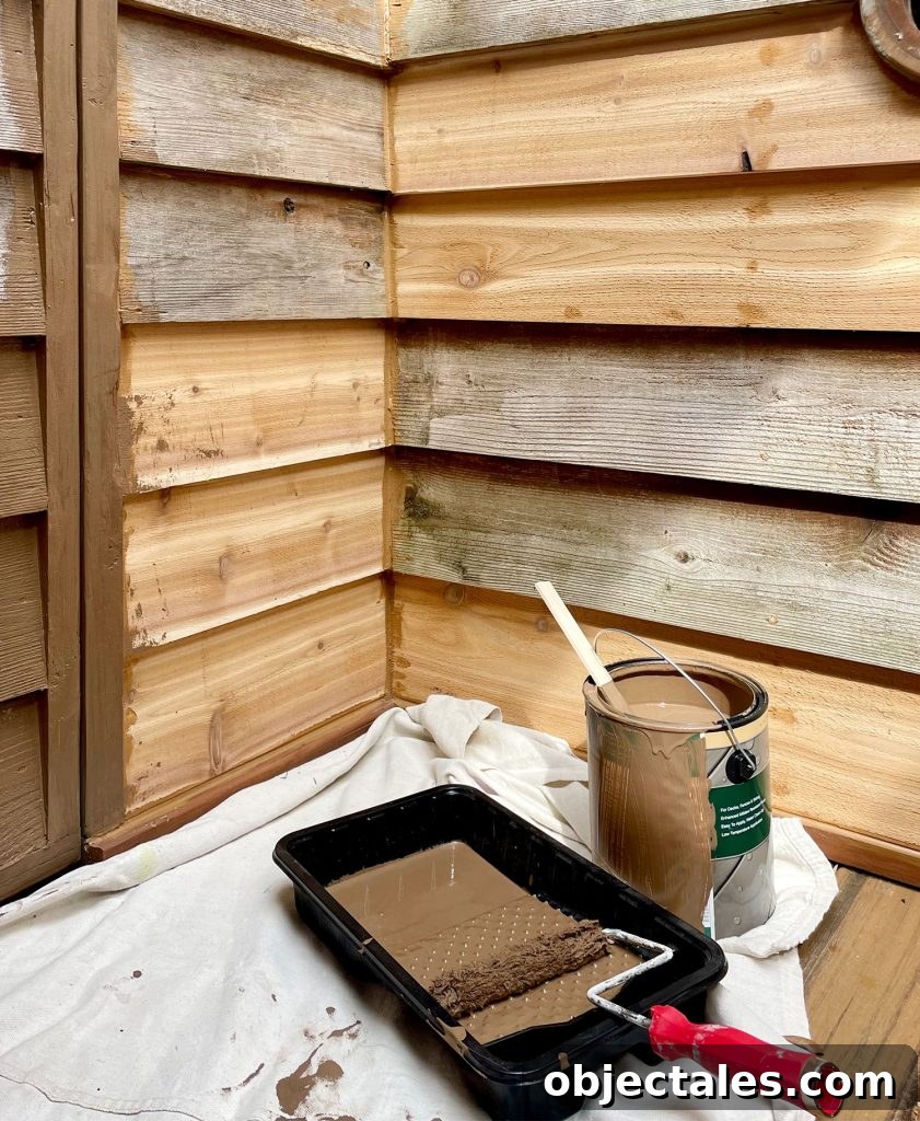 How We Used Solid Stain on Our Outdoor Shower 14 Corner Of Outdoor Shower Caulked With Cedar Colored Caulk