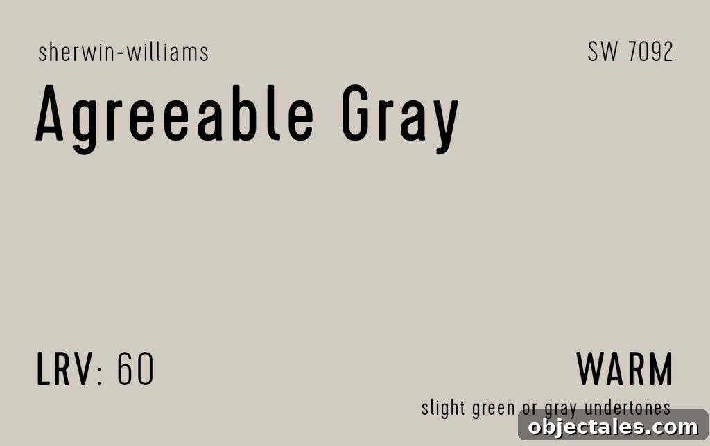 Sherwin Williams Agreeable Gray Information Swatch