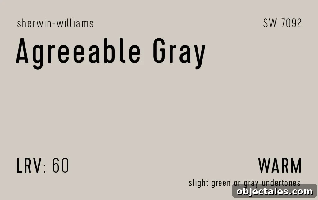 Sherwin Williams Agreeable Gray Information Swatch