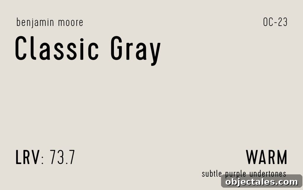 Benjamin Moore Classic Gray Information Swatch