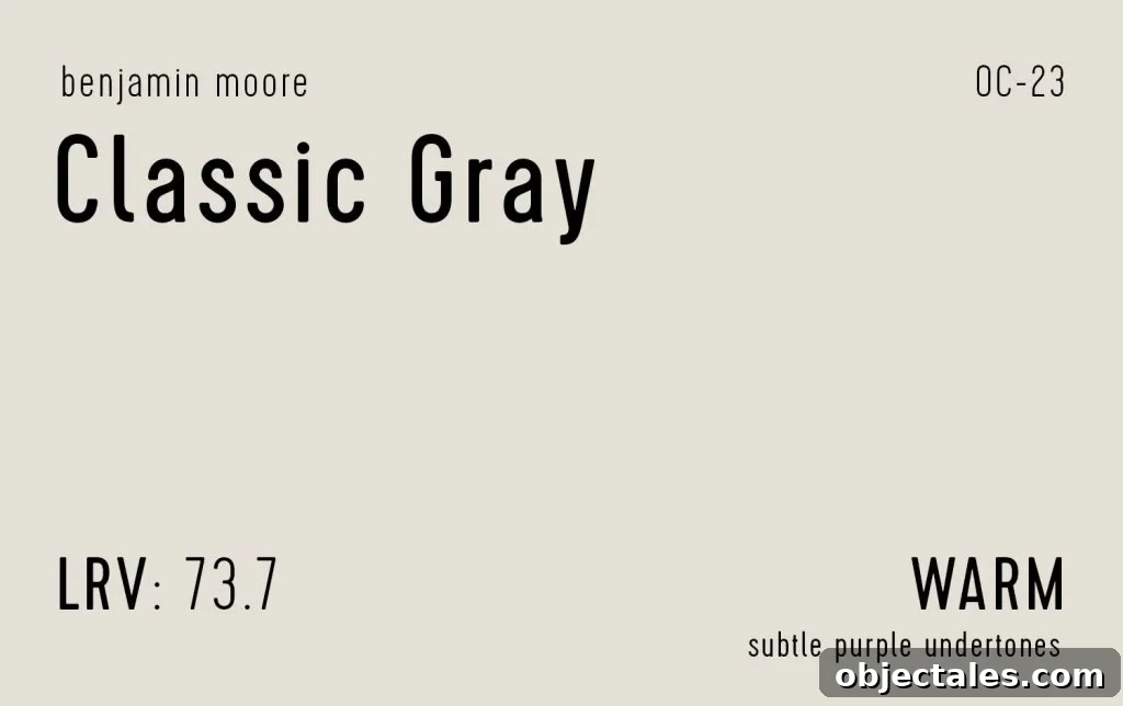 Benjamin Moore Classic Gray Information Swatch