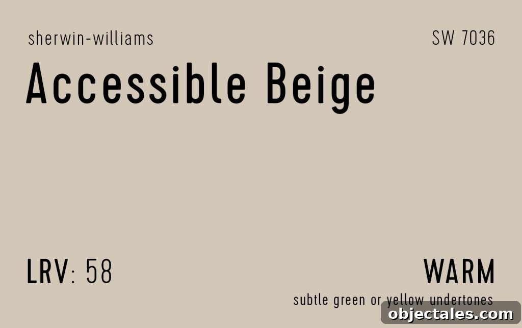 Sherwin-Williams Accessible Beige Information Swatch