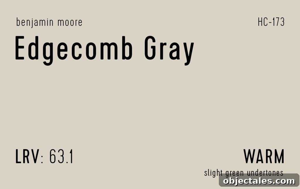 Benjamin Moore Edgecomb Gray Information Swatch