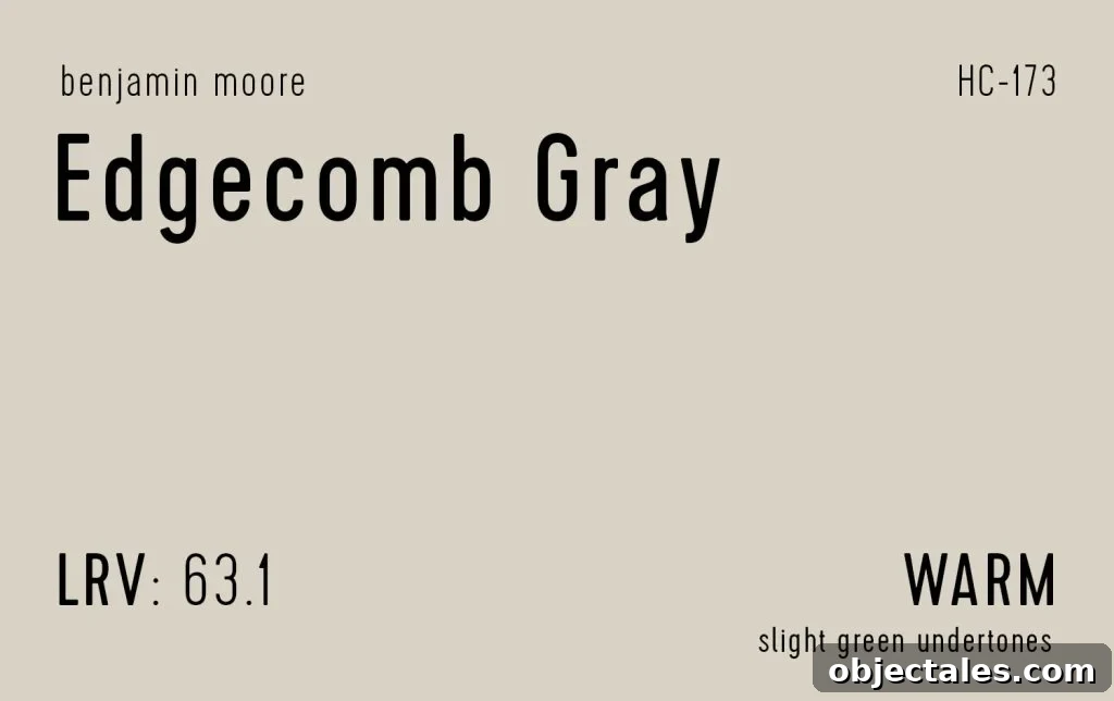 Benjamin Moore Edgecomb Gray Information Swatch