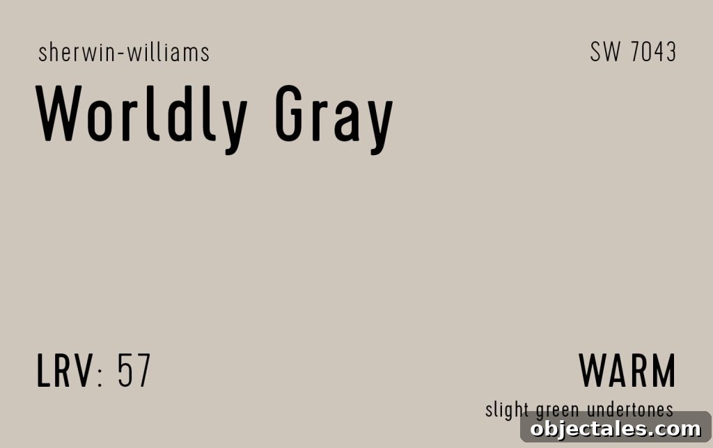 Sherwin-Williams Worldly Gray Information Swatch