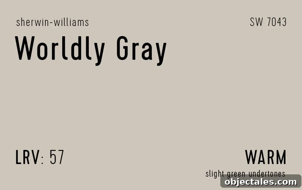 Sherwin-Williams Worldly Gray Information Swatch