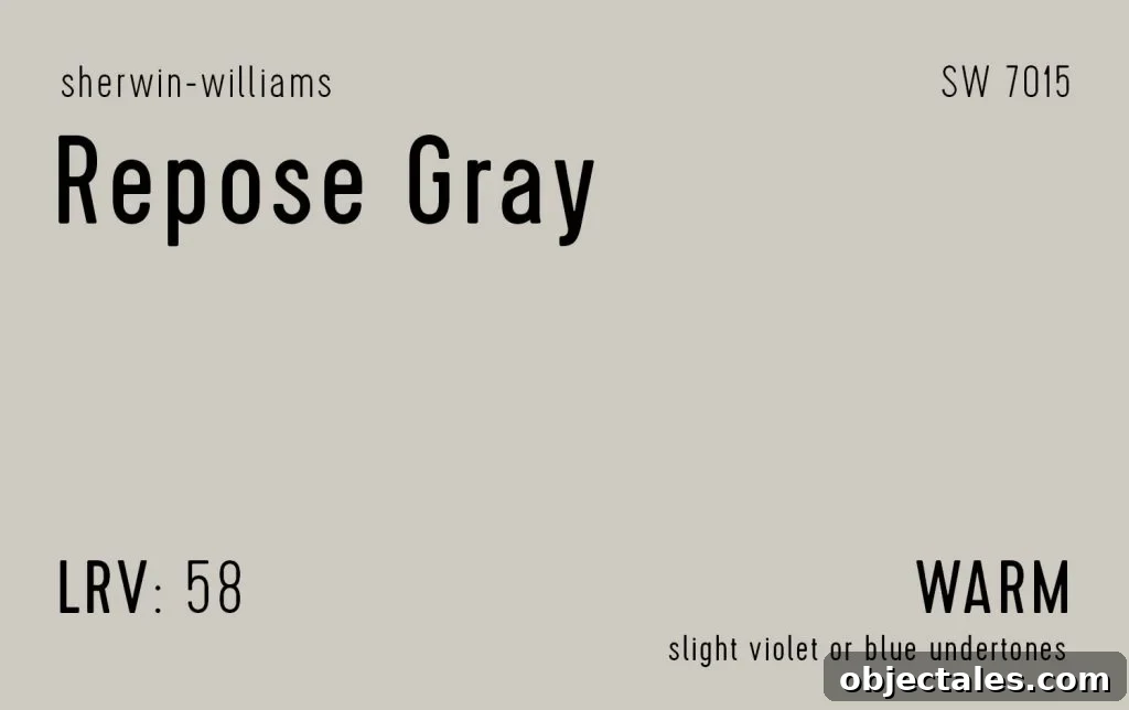 Sherwin-Williams Repose Gray Information Swatch