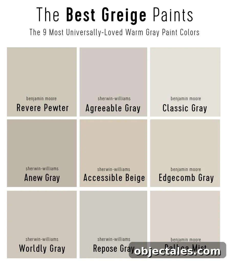 Best Greige Paint Colors Grid Of 9 Top Warm Gray Paints