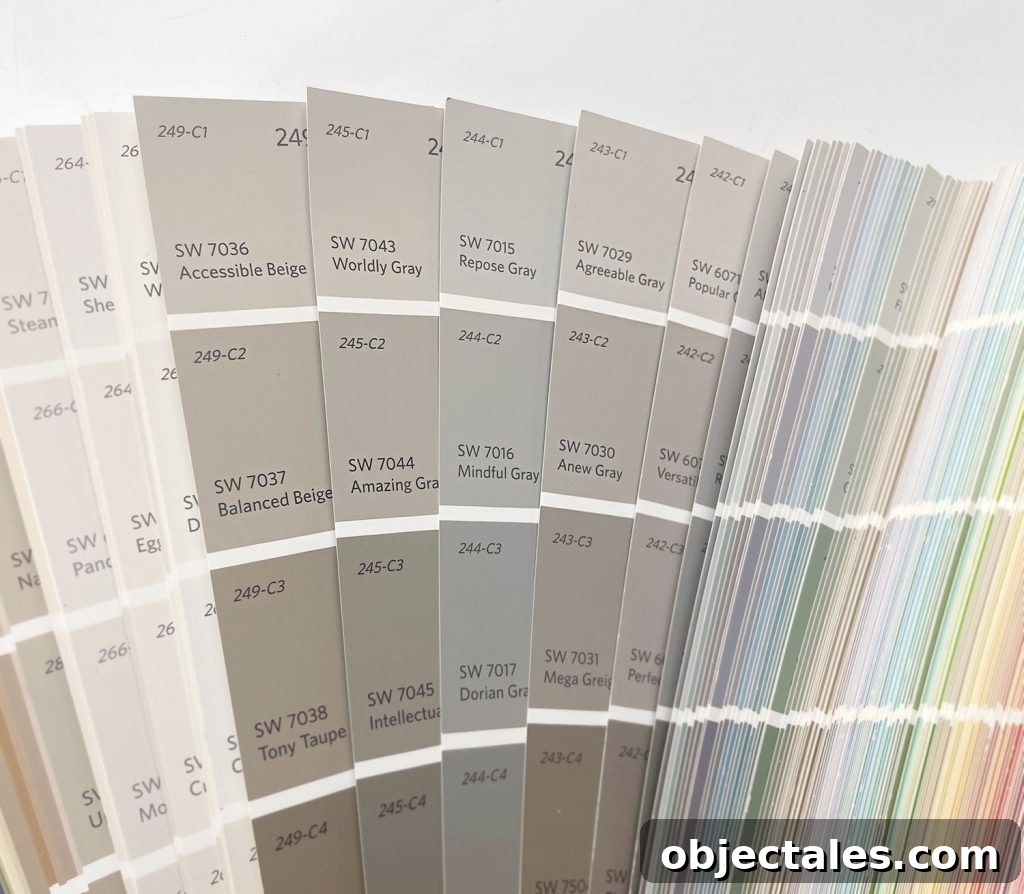 Greige Color Swatches In Sherwin Williams Paint Fan Deck