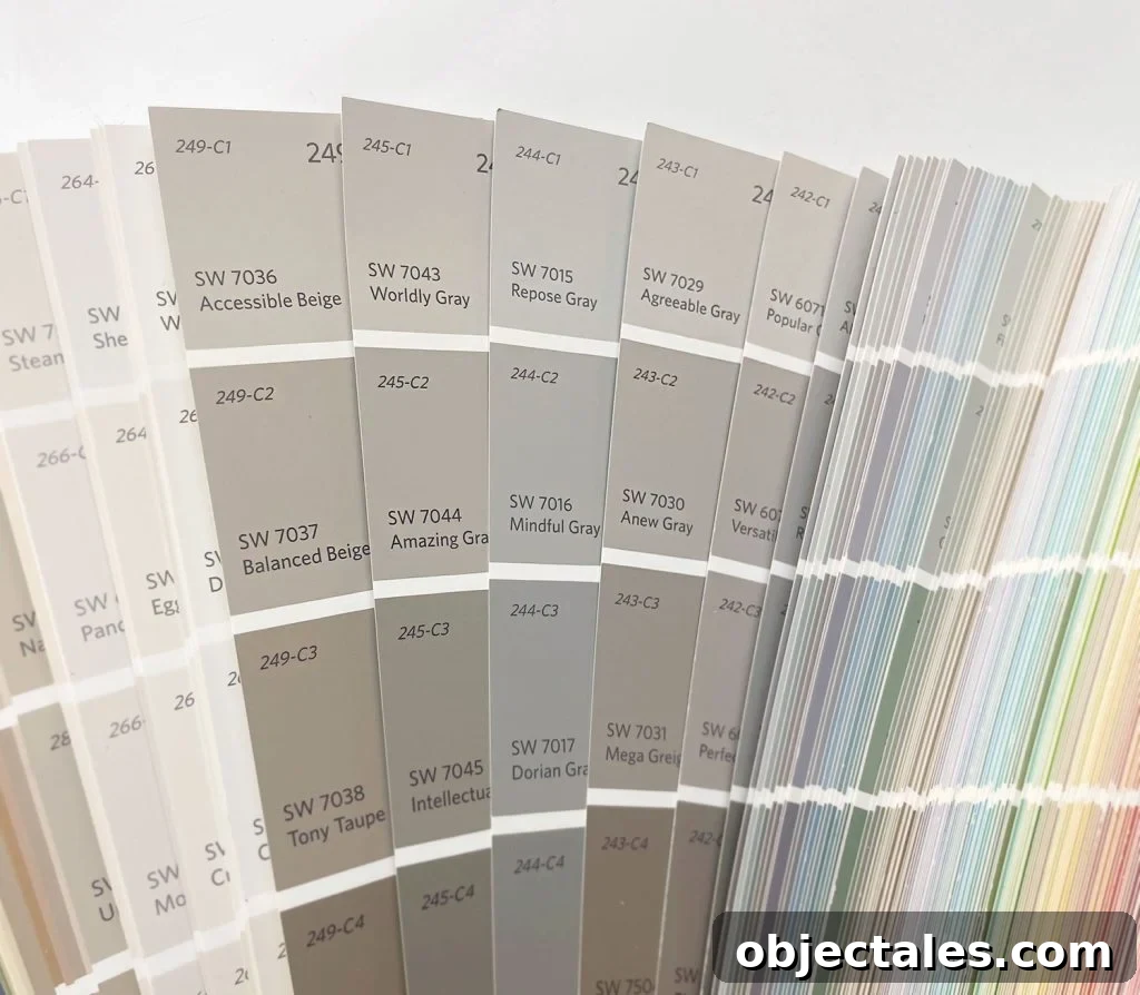 Greige Color Swatches In Sherwin Williams Paint Fan Deck