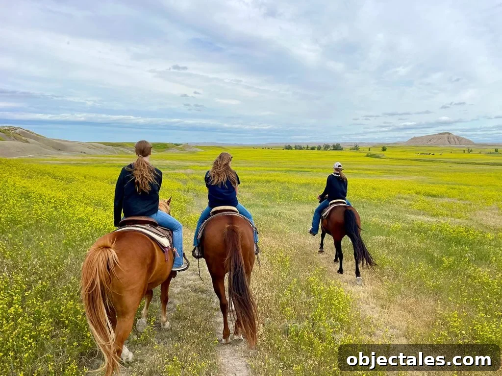 Horseback Riding Outside Badlands National Park South Dakota
