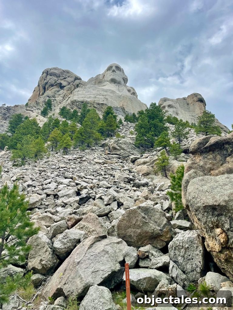 View Of Rock Debris Under Mount Rushmore National Memorial South Dakota