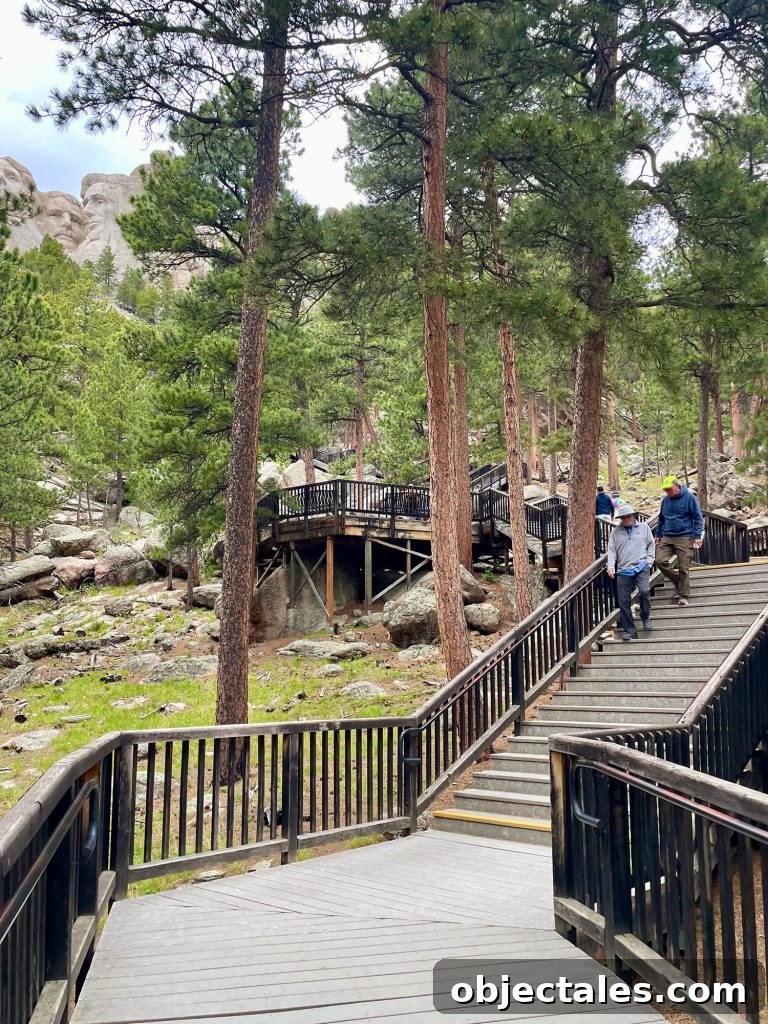 Hiking stairs at Mount Rushmore National Memorial South Dakota