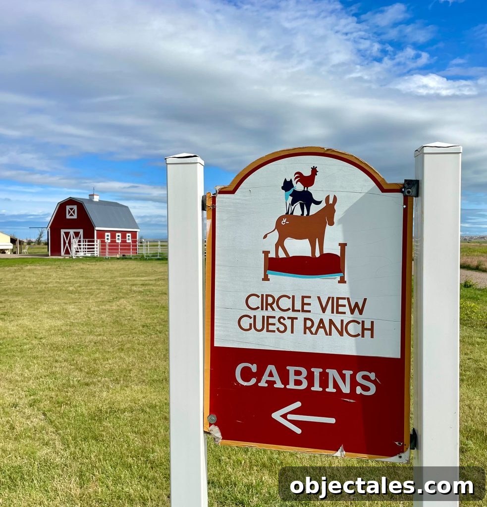 Circle View Guest Ranch Sign in Interior South Dakota