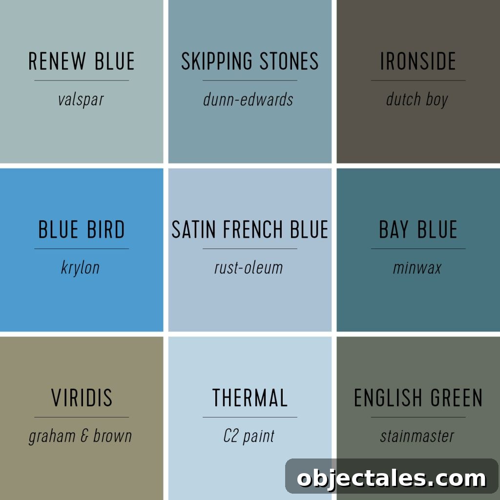 Grid of Small Paint Brand Color Of The Year Selections