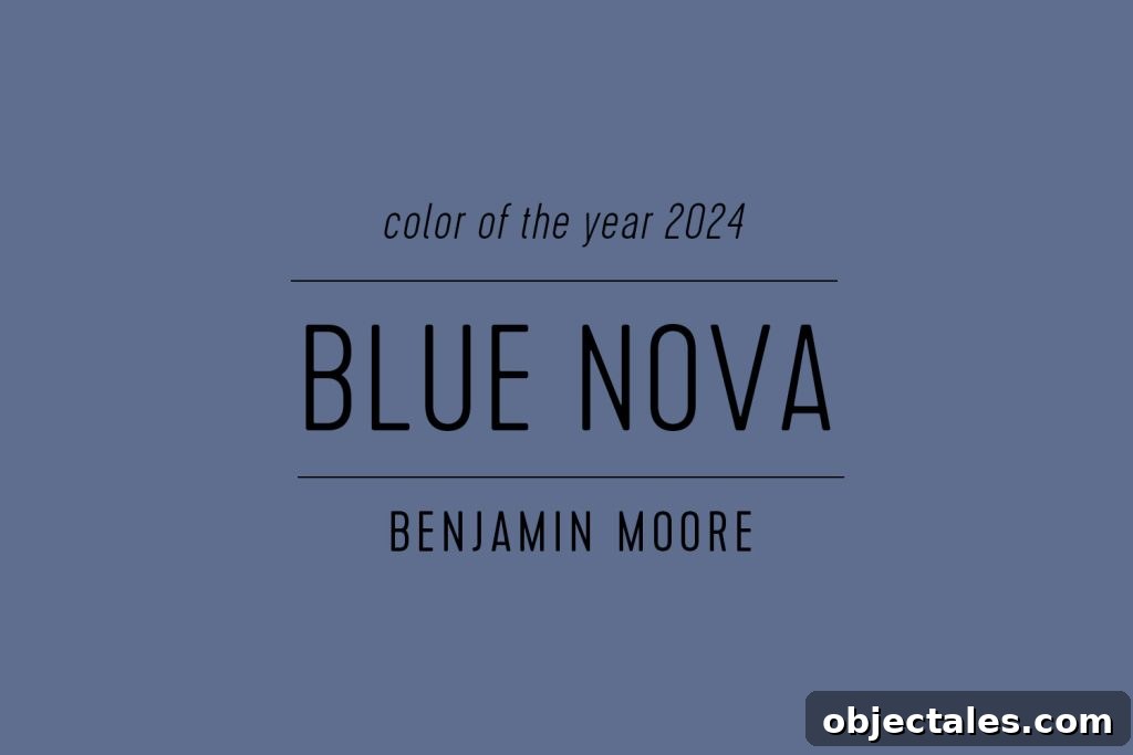 Color Swatch of Benamin Moore Color Of The Year 2024 Blue Nova