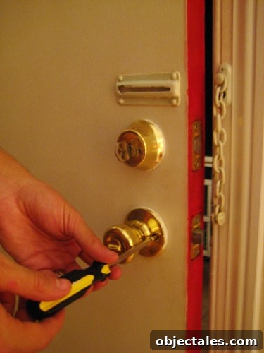 Upgrade Front Door Hardware: Modernize Locks, Handles & Hinges 2 Old brass doorknob