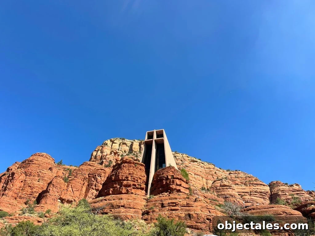 Girls' Weekend in Sedona, Arizona: Wine, Hikes & Spa 16 Blue Sky Against Chapel of The Holy Cross In Sedona Arizona
