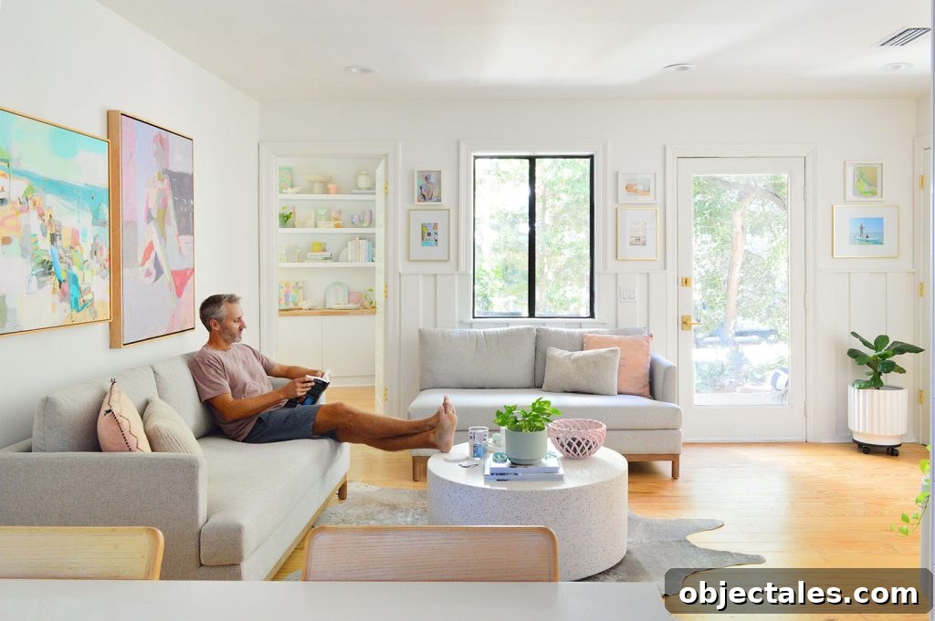 John Sitting In Kitchen Sitting Area With Two Loveseats