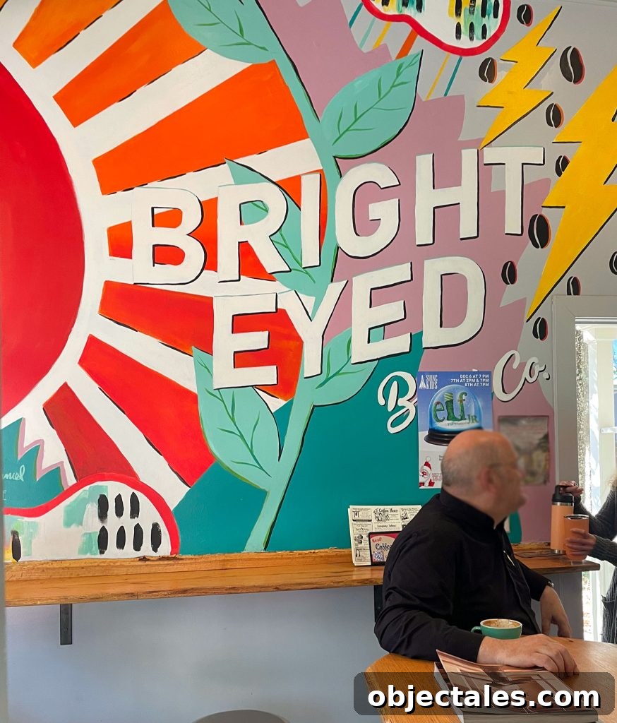 Weekend Escape in Ocean Springs: Beaches, Art and Dining 10 Interior Mural of Bright Eyed Coffee Shop In Ocean Springs Mississippi