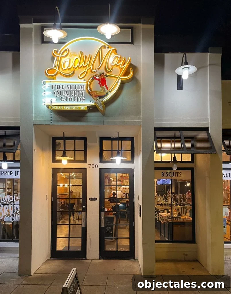 Exterior of Lady May Restaurant In Ocean Springs Mississippi