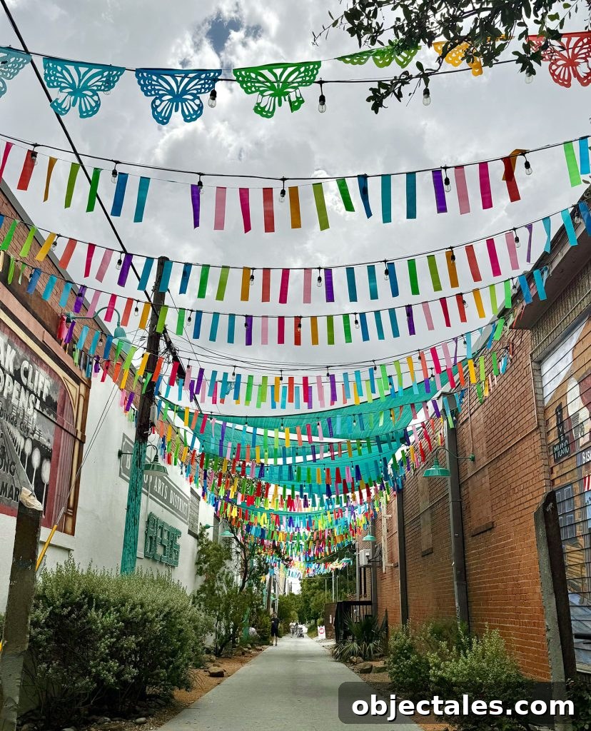 Colorful Banner Flags in Bishop Arts District Dallas Texas