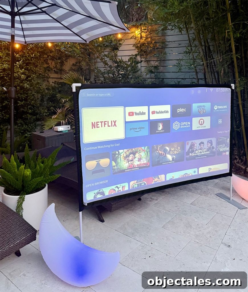 Host an Outdoor Movie Night: Gear Under $200 12 Outdoor Movie Screen With Netflix Prime Video and YouTube