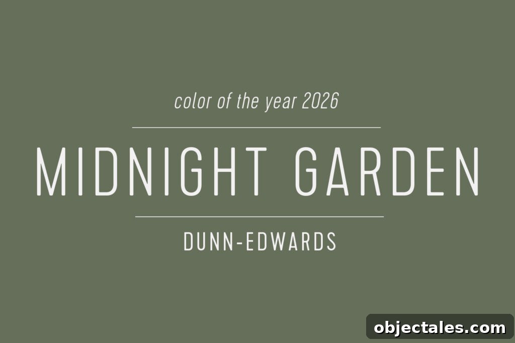 Dunn Edwards Paint Color Of The Year 2026 Midnight Garden Swatch