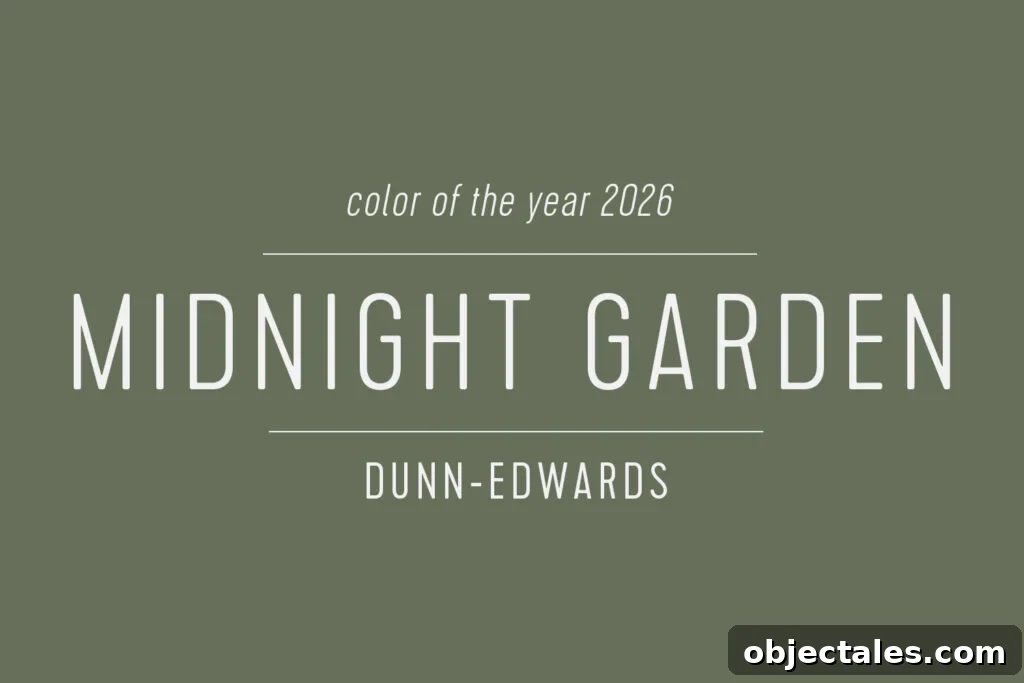 Dunn Edwards Paint Color Of The Year 2026 Midnight Garden Swatch