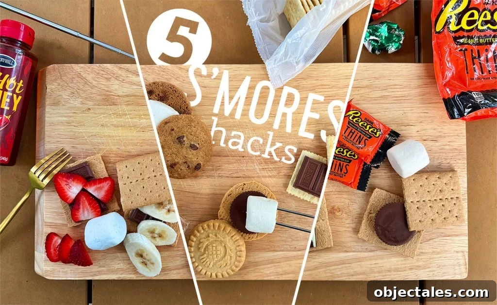 5 Upgrades Smores Hacks Shown On Table With Fun Ingredients