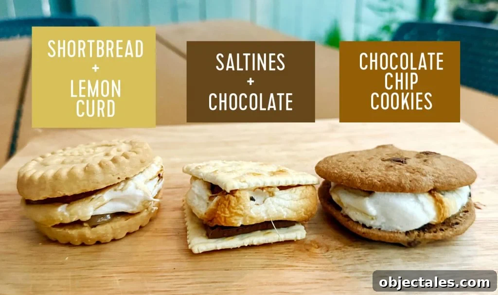 5 Creative S'mores Upgrades, Including Savory Versions 10 Upgraded Smores With Saltines Shortbread Cookies and Chocolate Chip Cookies