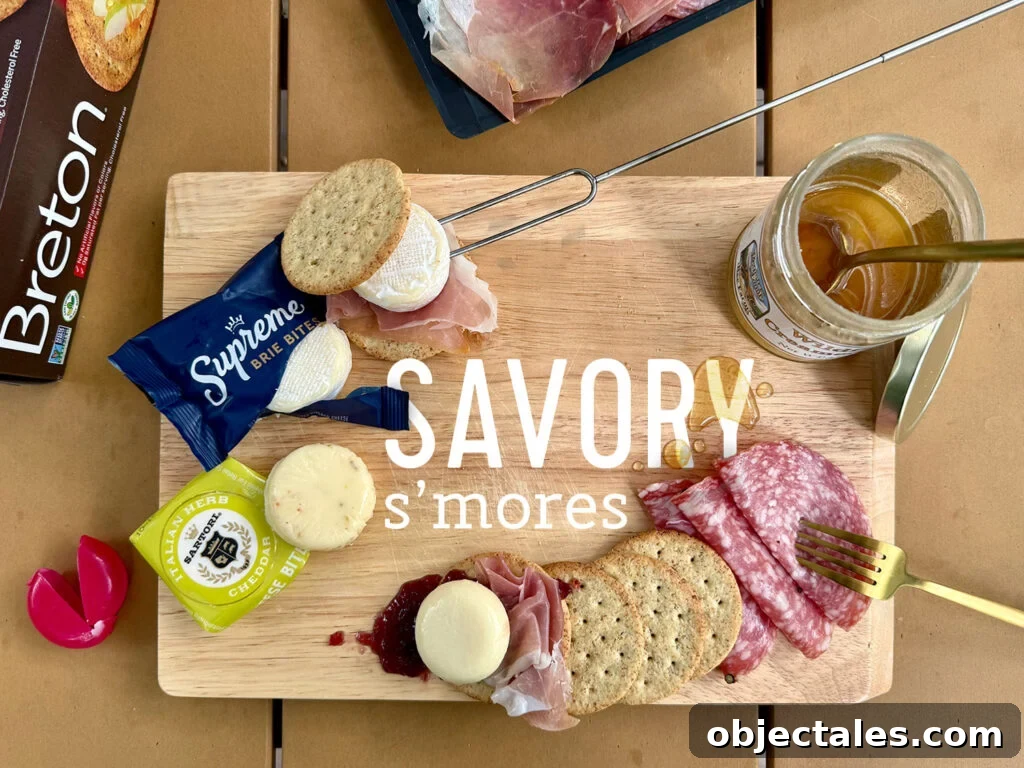 5 Creative S'mores Upgrades, Including Savory Versions 5 Upraded Savory Smores With Cheeses Bri Crackers Proscuitto Salami and Honey