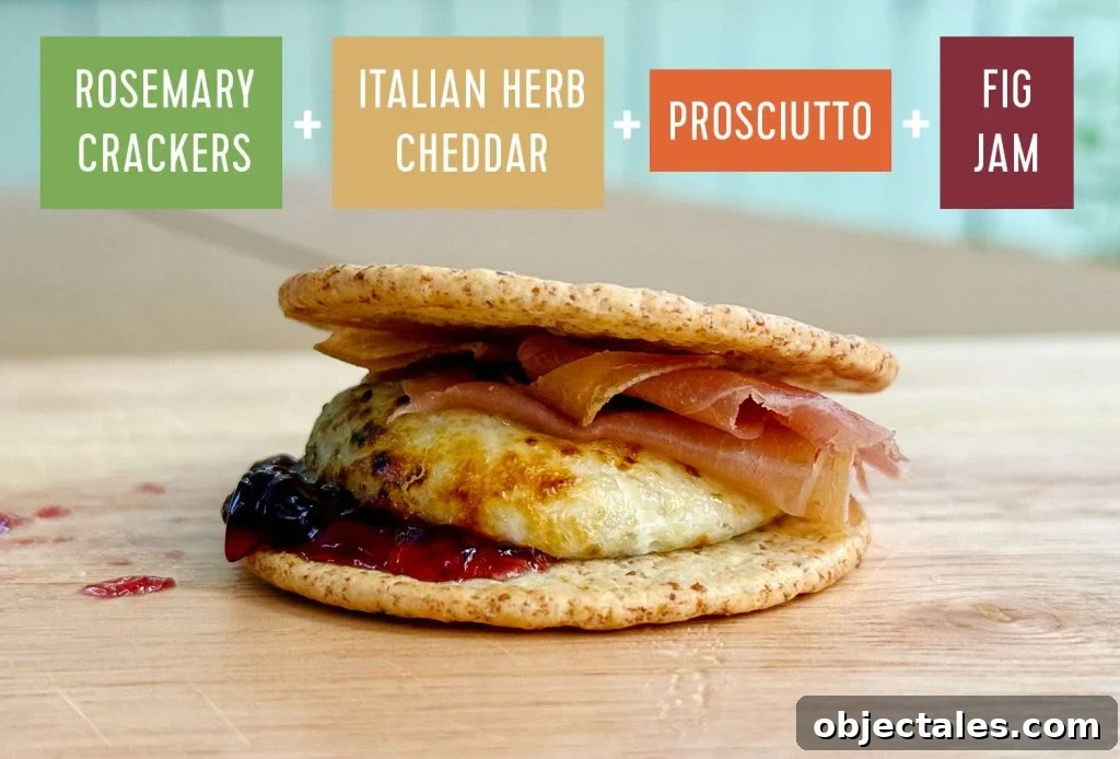 5 Creative S'mores Upgrades, Including Savory Versions 6 Upgraded Savory Smores With Rosemary Cracker Italian Herb Cheddar Proscuitto and Fig Jam