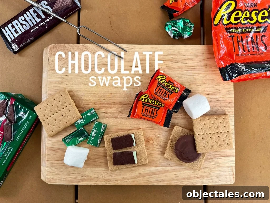 5 Creative S'mores Upgrades, Including Savory Versions 8 Upraded Smores With Chocolate Alternatives Like Andes Mints And Dark Reeses Peanut Butter Cup Things