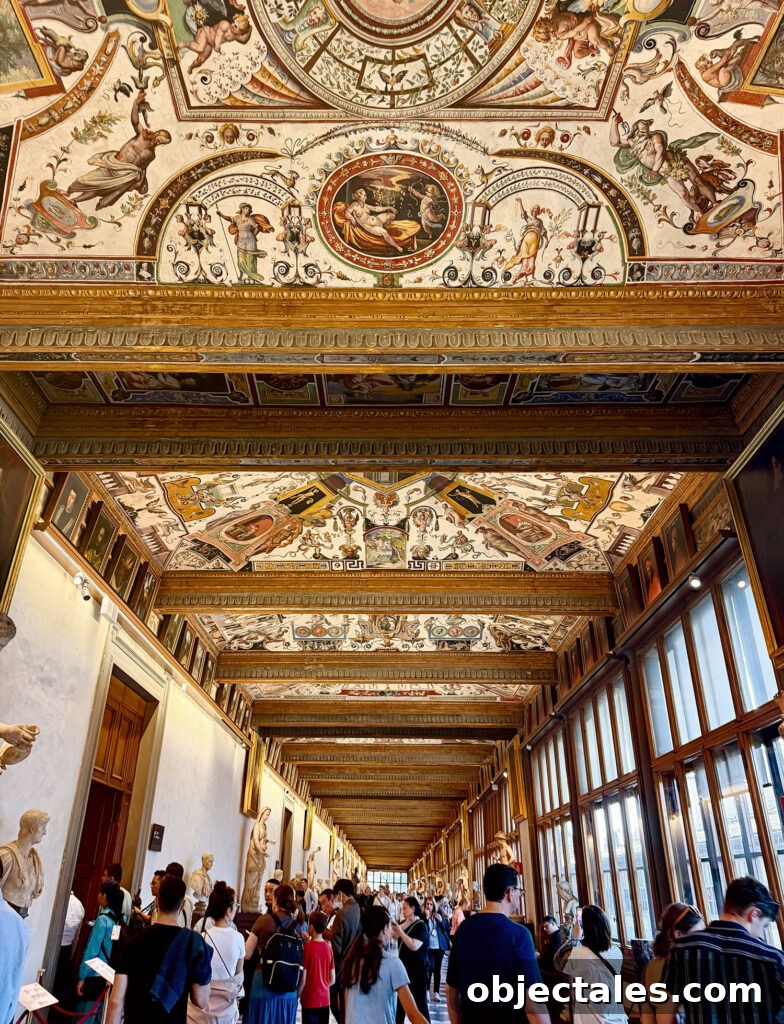 Florence Italy Ceiling Of Uffizi Gallery