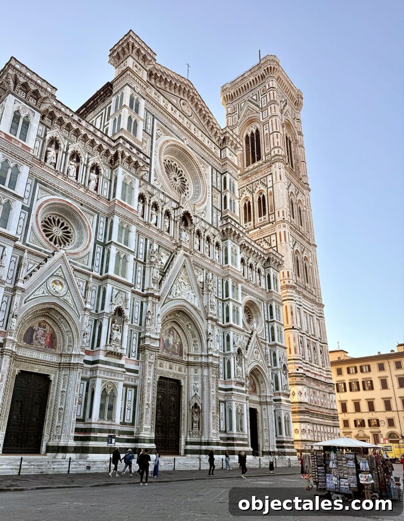 Outside of the Duomo Cathedral in Florence Italy