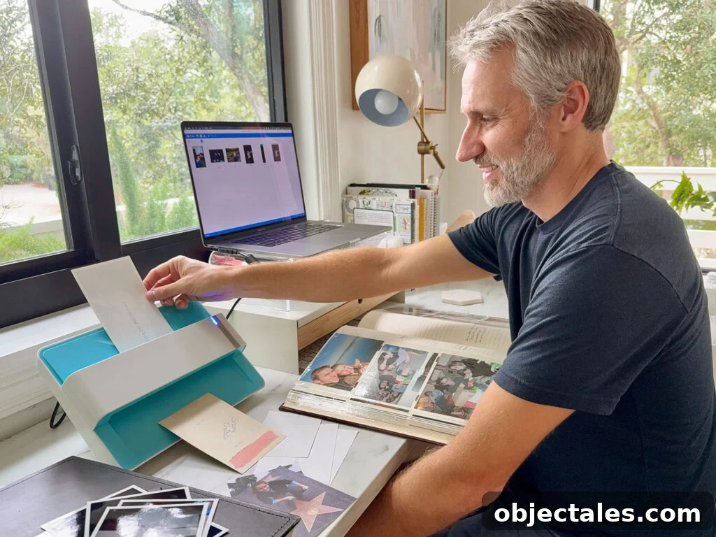 John Scanning Old Photos Albums to Digitize To Computer